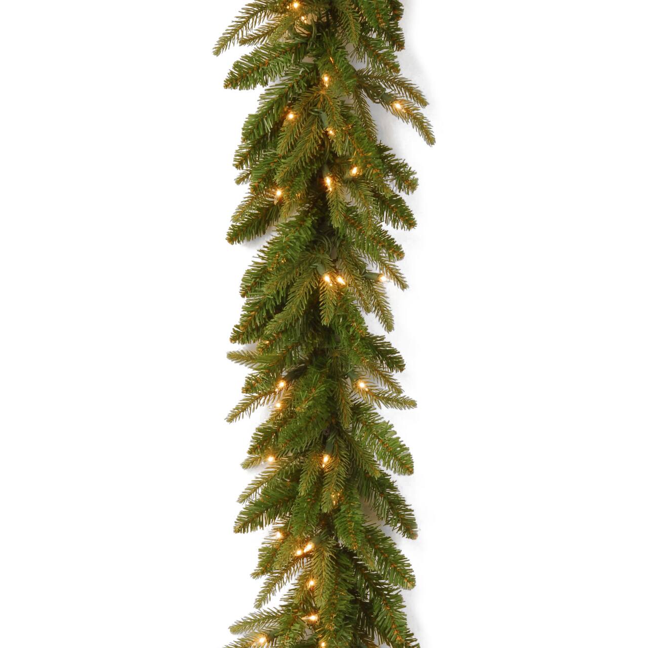 9' x 10" Pre-lit Feel-Real® Fraser Grande Artificial Christmas Garland with 100 Clear Lights